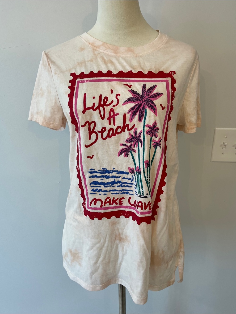 Maurices Pink Tropical Graphic Tee